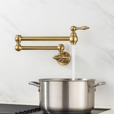Wall Mounted Kitchen Pot Filler Folding Tap Swing Arm Cold Water Only Faucet