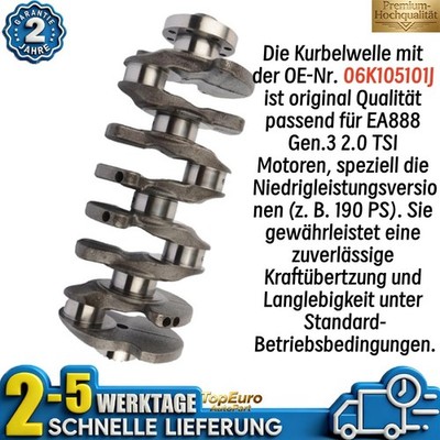 2.0 Tfi Petrol Scirocco Beetle Atlas Gen 2 Audi Cjxb Cula Dnua Dnue Crankshaft