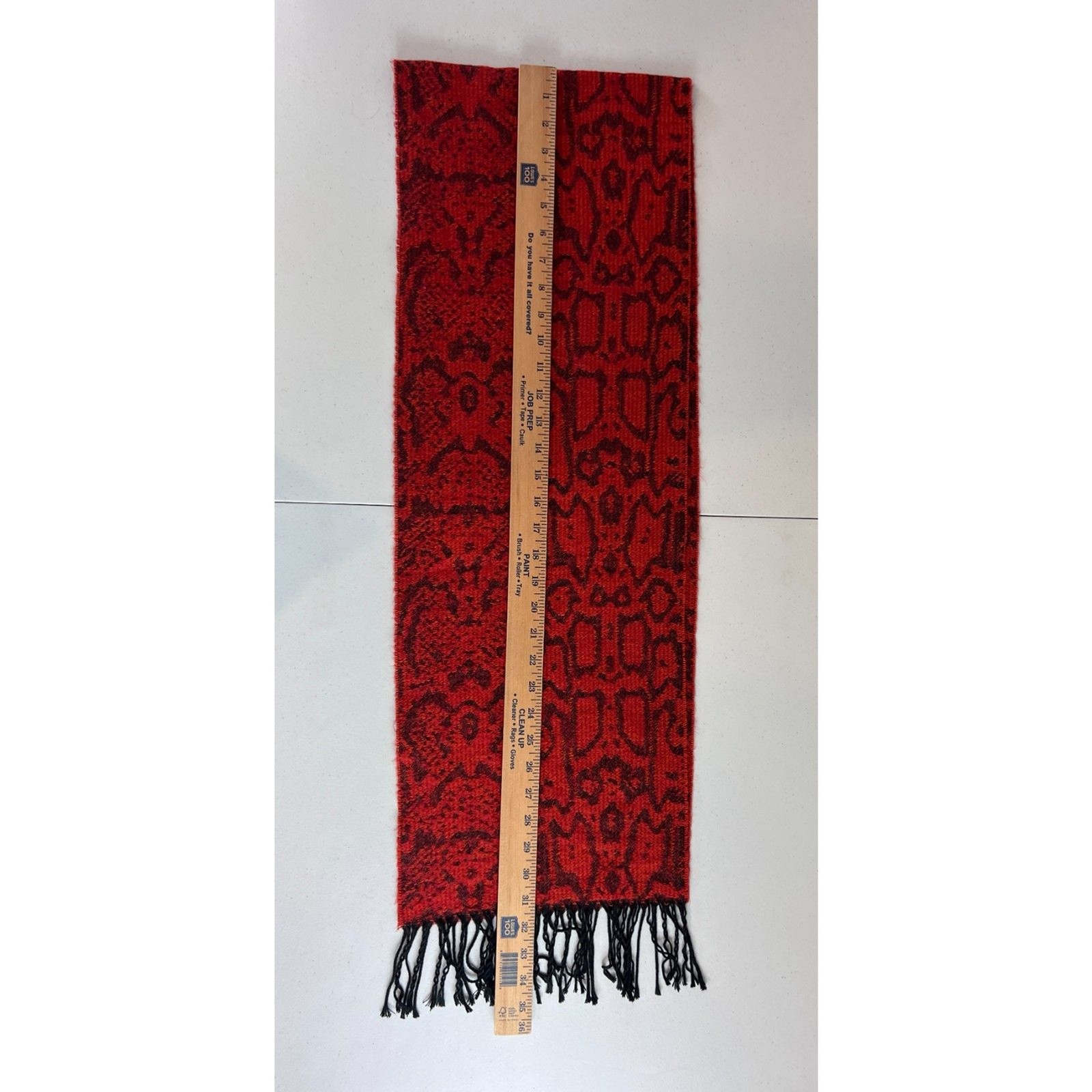 Cejon Italian Acrylic Red Black Python Print Scarf - image 5