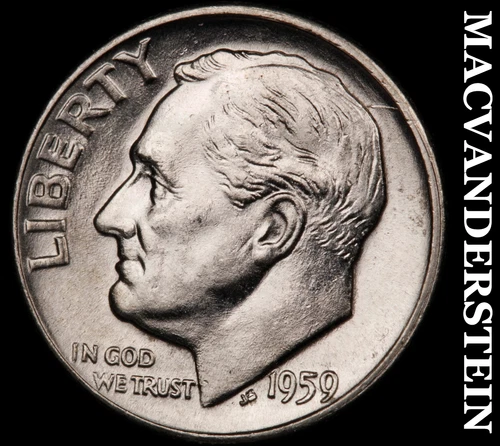 1959-D Roosevelt Dime- Silver Choice Gem Brilliant Uncirculated Luster #i298