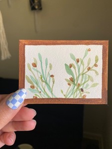 ACEO Original Acrylic Painting 2.5 X 3.5”. Oliva Tree (2/2)