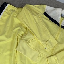 Vtg Nike Play Up Track Suit Women L 12 14 Canary Yellow Long Sleeve Windbreaker