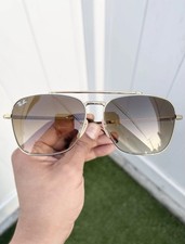 NEW Authentic Ray Ban New Caravan RB3636 3636 Gold Brown Lens 001/51 Size 58/14