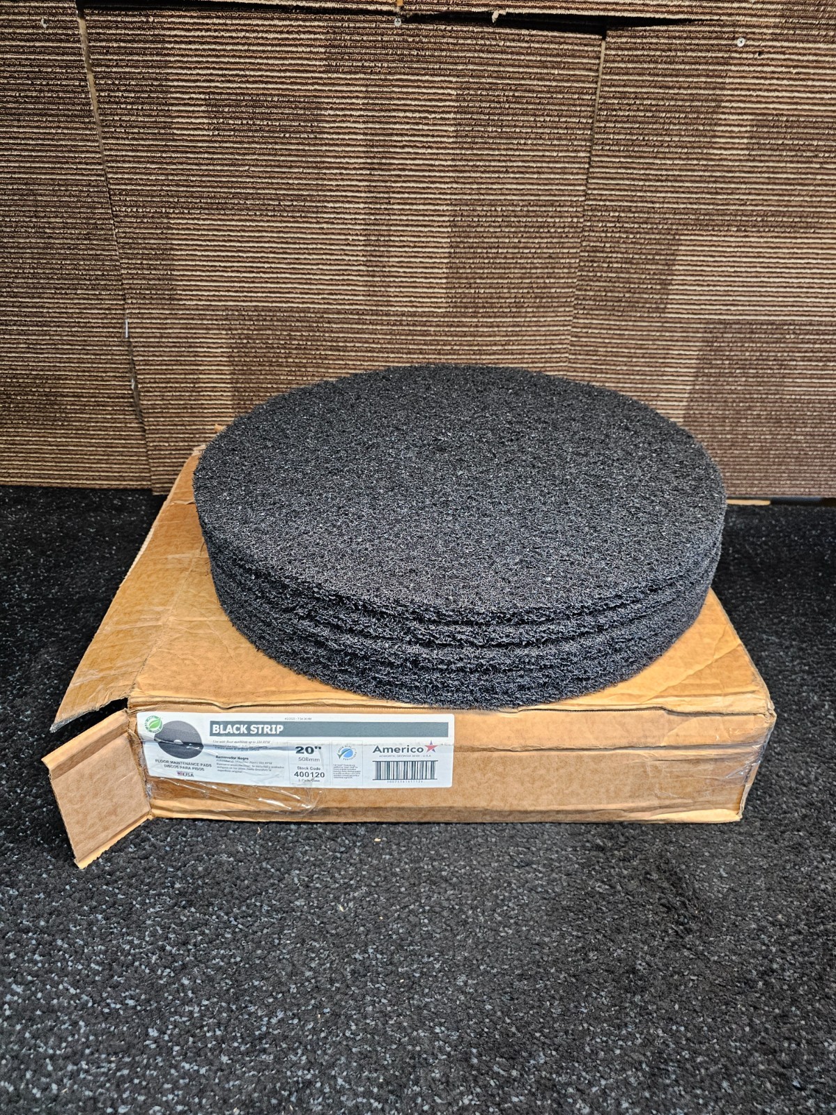 (QTY 5) Americo Stripping Pads Circular Disc 20-inch Diameter 400120 Black