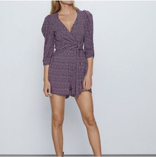 Zara Women  s Size Small Floral Tie Front Romper Blogger Favorite