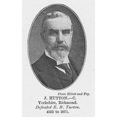 JOHN HUTTON Konservativer Abgeordneter für Richmond - Antiker Druck 1895