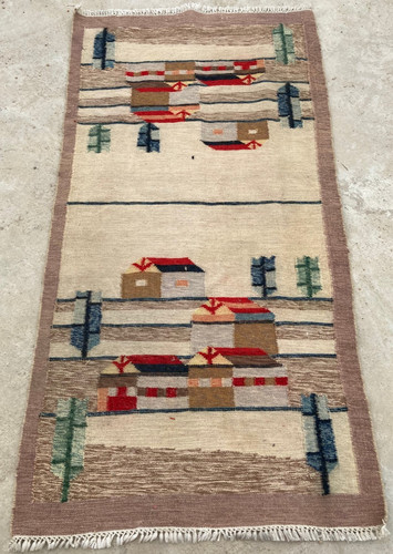 Vintage Traditional Handmade Beautiful Turkish Kilim Floor Rug Carpet 173x89 cm