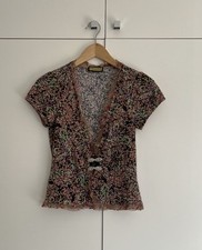 Vintage Review Shirt Size AU 10 US 6 Floral Blouse Y2K Top Coastal Boho Rare 