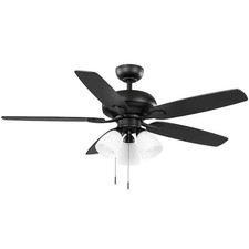 HAMPTON BAY Rockport II 52 in. Indoor Matte Black LED Ceiling Fan with Light kit