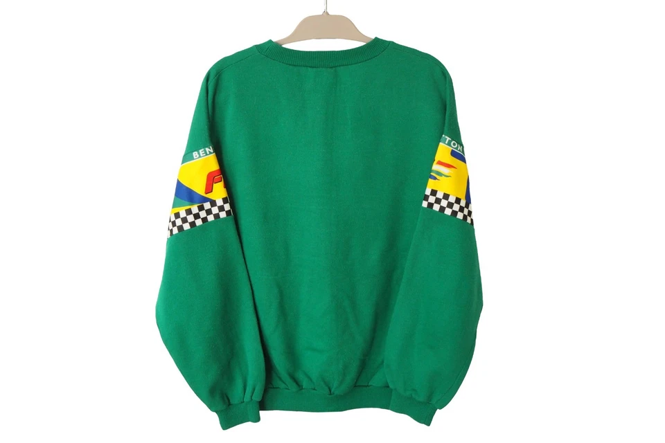 Sudadera De Colección Benetton F1 Team Talla L Logo Grande Años 90 Fórmula 1 Carreras Verde Foto 2 de 4