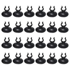 24Pcs Aquarium Suction Cups for 0,5" Fish Tank, 13x30mm, Black
