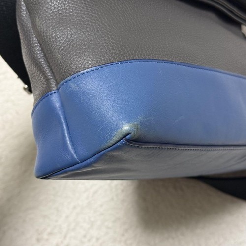 Coach Camden 2Way Messenger Bag Grain Leather Gray/Blue Used - Picture 11 of 17