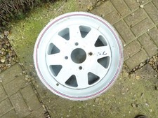 Ford Fitting White WELLER Steel 7J x 13 Single Wheel Rim, in very good used Cond