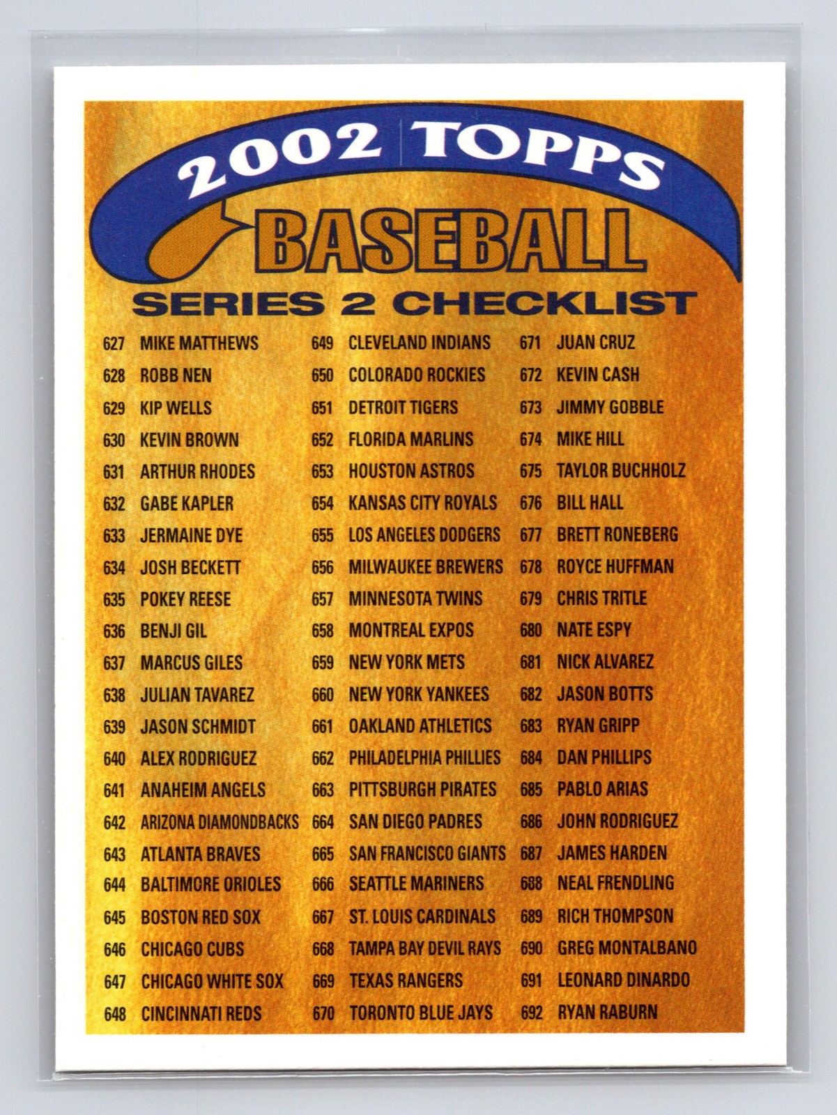 2002 Topps Series 2 - Checklist 3 of 4