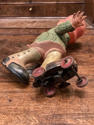 Jouet Mécanique Ancien HAPPY TIMES CK Kuromochi – Tôle, Fillette, Japon 1930