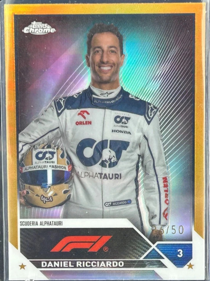 2023 Topps Chrome Formula 1 F1 Daniel Ricciardo #69 Gold Refractor 36/50