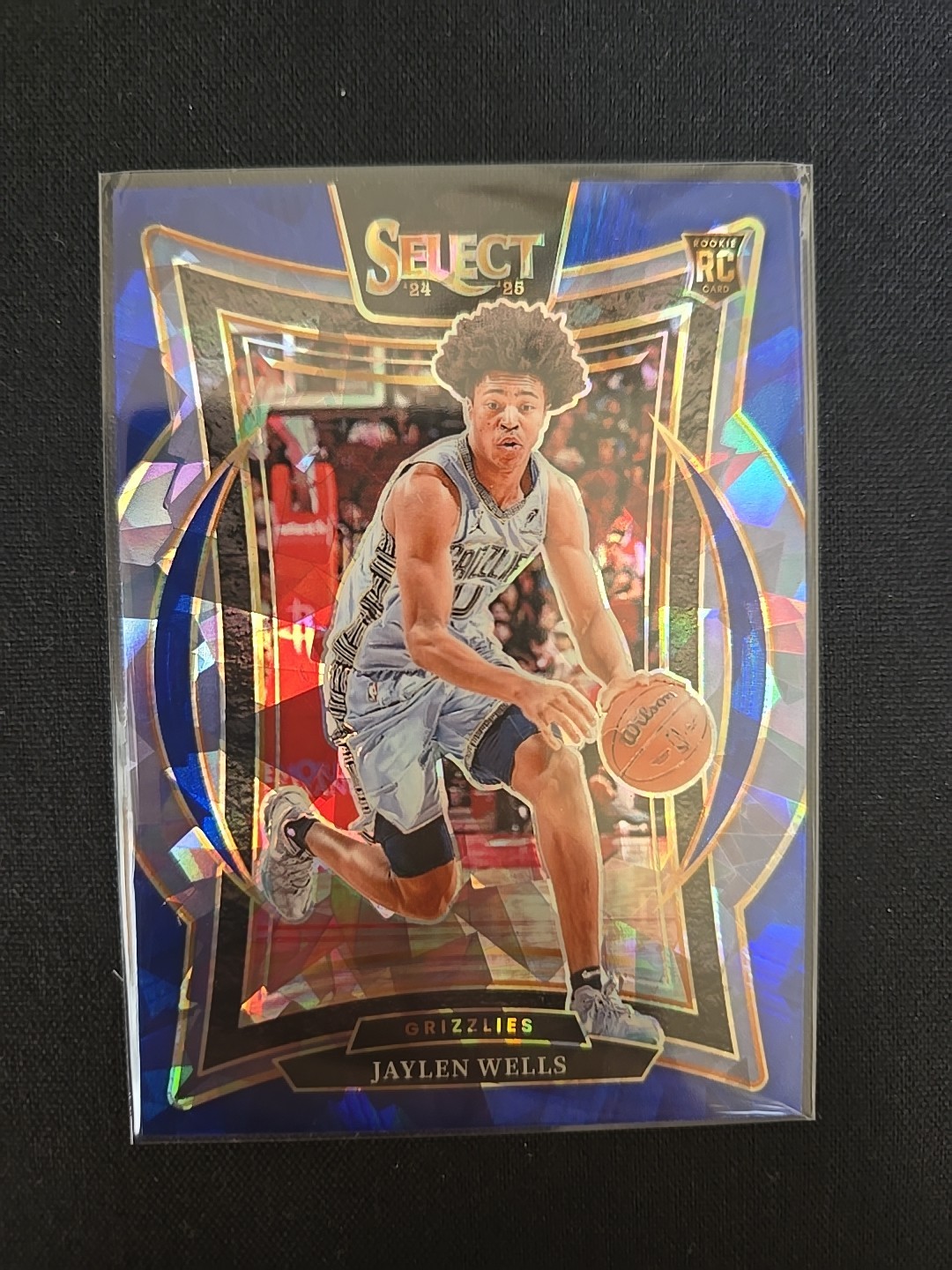 2024-25 Panini Select - Concourse Jaylen Wells #79 Blue Cracked Ice Prizm (RC)