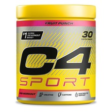 C4 Sport Pre Workout Pulver Fruit Punch 30 30 Portionen (1er Pack), gelb 