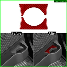 For Ford Expedition 2007-14 Red Carbon Fiber Front Door Storage Panel Trim