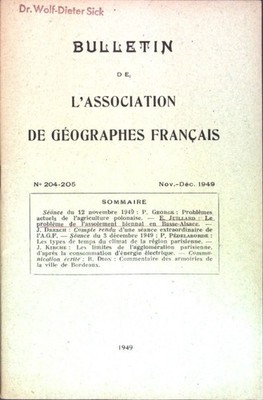 Les types des temps du climat de la région parisienne; in: No 204-205 Bulletin d