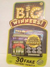 30 Fake Lottery Tickets Scratch Cards Prank Gag -Hilarious