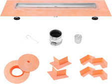 24 Inch Linear Drain Compatible with Schluter Systems Kerdi-Line with Hair Catch
