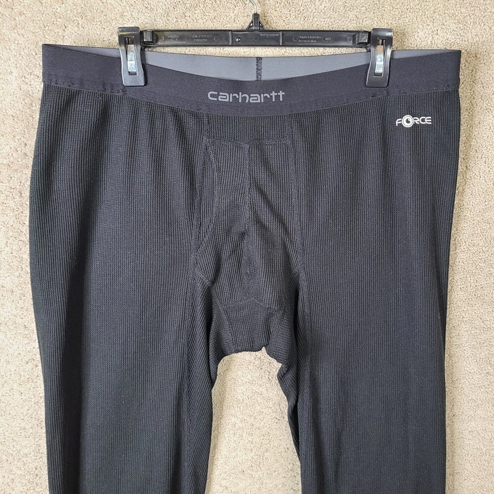 Pantalones Carhartt Force Para Hombres 2XLT Negros Térmicos Largos John Ropa Interior Capa Base Foto 2 de 4
