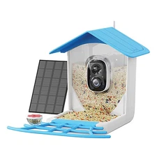 PERCHME(TM) Smart Bird Feeder with Camera (Sky Blue Canopy)