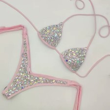 Bikini rosa mit glitzer Steinen