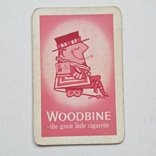 Vintage Woodbine Single Playing Card Cartoon Man Smoking Great Little Cigarette
