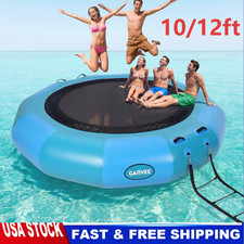 Floating Inflatable Water Trampoline for Adults Lake Pool Ocean 10FT 12FT W/Pump