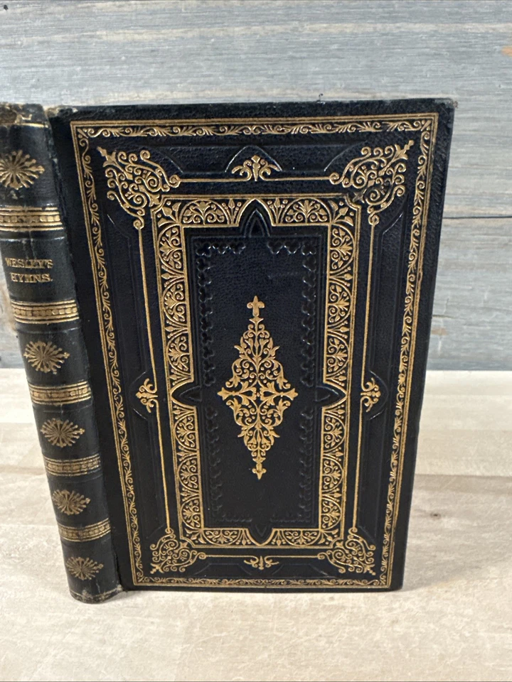 c1860 JOHN WESLEY HYMN BOOK fine binding LEATHER antique METHODIST hymns - Image 2 of 4