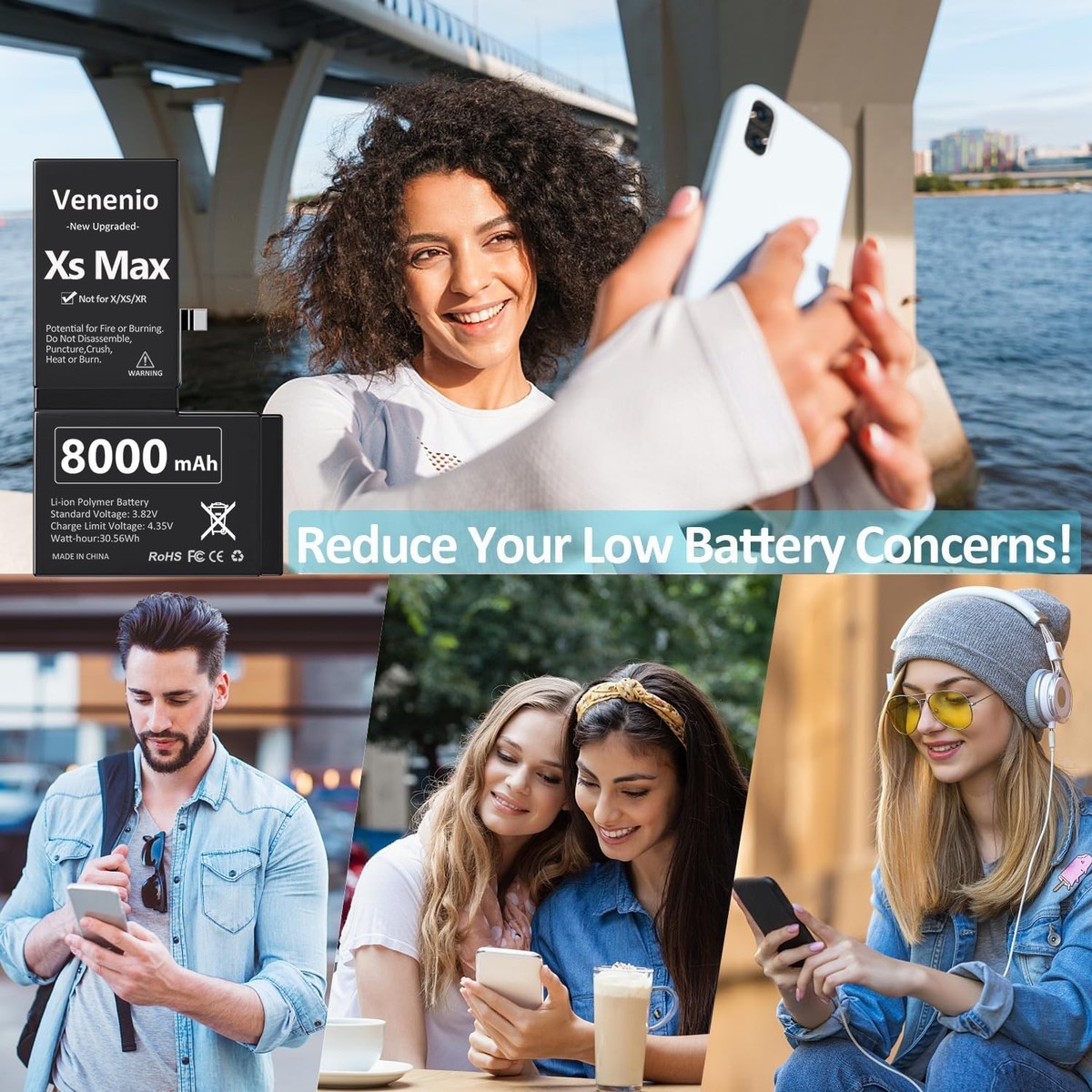 8000mAh Battery for iPhone Xs Max 2025 New Upgrade High Capacity