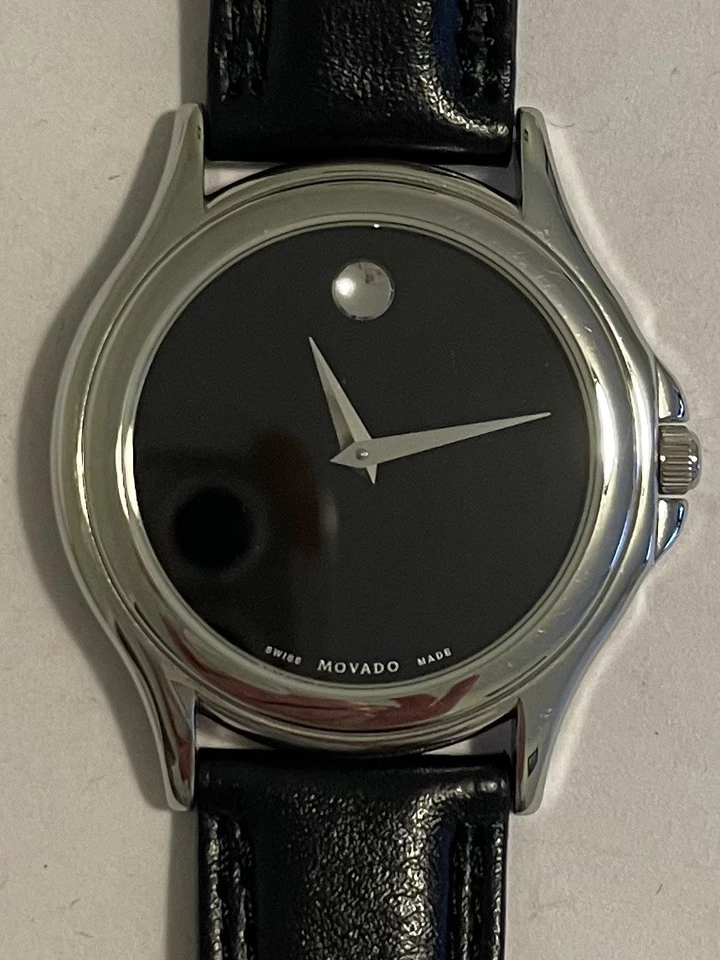 Reloj Hombre MOVADO MUSEUM 87 E4 0863 Excelente, Acero Inoxidable Negro Foto 2 de 4