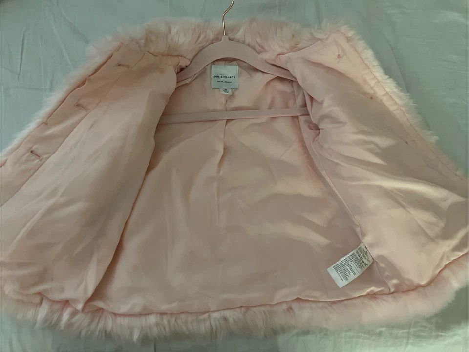 Abrigo de invierno rosa de piel sintética Janie And Jack para niñas talla 2T Foto 2 de 4