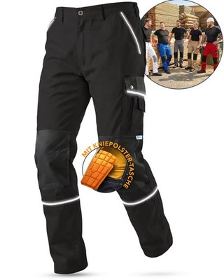 TMG Herren Arbeitshose Bundhose schwarz robust strapazierfähig Übergrößen