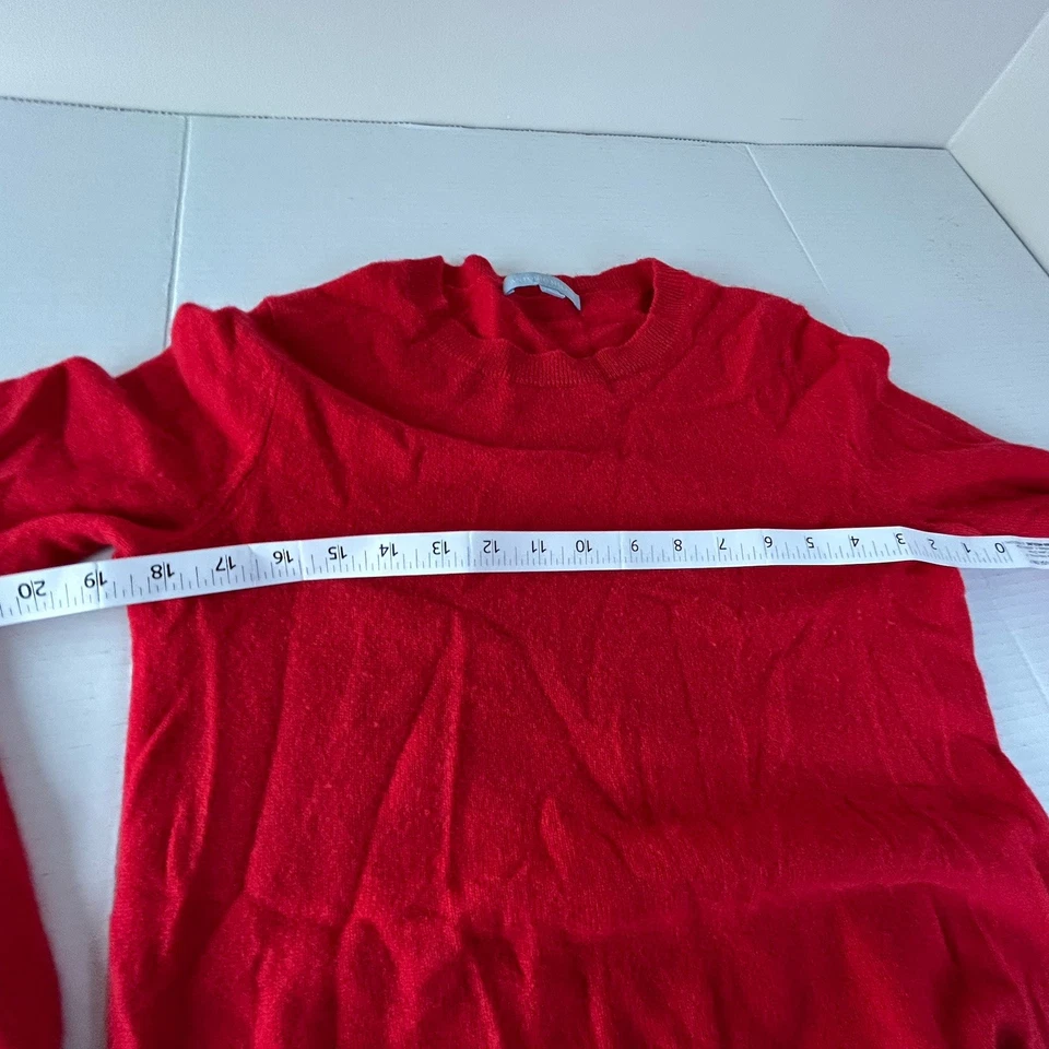 Suéter ANTONIO MELANI Feminino Pequeno Vermelho Todo Cashmere Pulôver Malha Manga Longa - Imagem 3 de 4