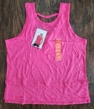 RBX Slub Jersey Tank Top With Side Vents Electric Pink, Medium, New MSRP $48