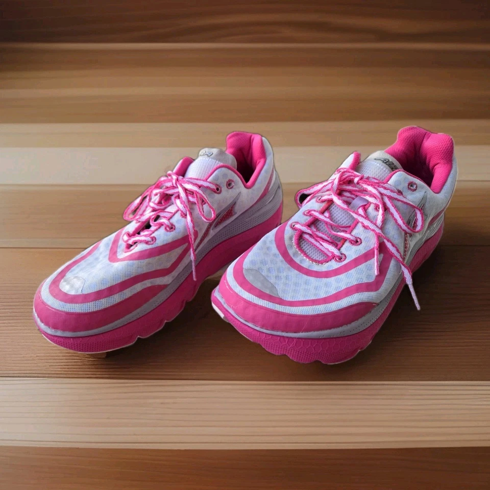Zapatos para correr Altra Paradigm Max blancos rosas Zero Drop A2435-1 para mujer EE. UU. 9 UK 7 Foto 2 de 4