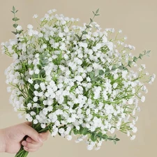 DomeStar 20PCS Mixed Babys Breath and Eucalyptus Stems, Artificail Flower