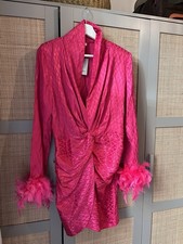 River Island Pink Feather Cuff Dress
