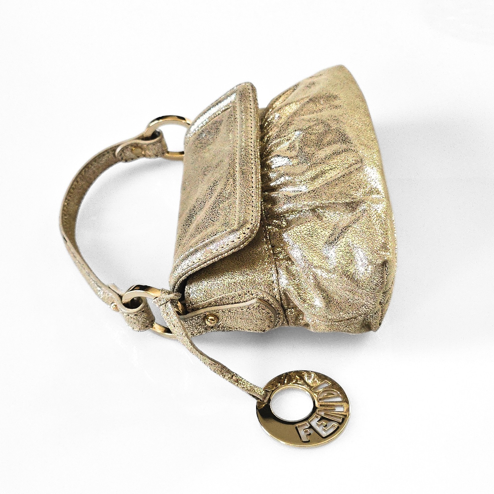 Fendi Mini Chef Bag Metallic Champagne Gold Vintage thumbnail 6