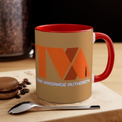 Disney Loki TVA Time Variance Authority Red White Coffee Mug 11-15oz
