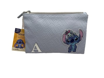 Disney Stitch x Primark Blue Makeup Bag & Coin Purse Set   Letter  A  