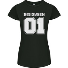 Camiseta His Queen Divertida Aniversario Boda Mujer Corte Pequeño