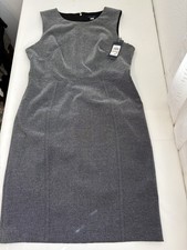 NWT TOMMY HILFIGER Silver Metallic Sleeveless Sheath Pencil Dress Sz 12  $129