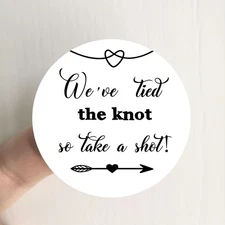 We Tied the Knot, Take a Shot Stickers - Wedding and Engagement Party Labels ...