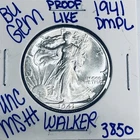 1941 BU UNCIRCULATED LIBERTY WALKING SILVER HALF DOLLAR AUTHENTIC U.S. MINT 3850