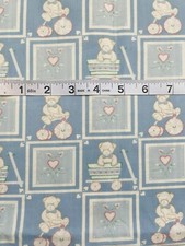 vintage blue bears fabric Over 2 Yards