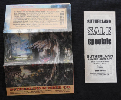 1960's Sutherland Lumber Company Verkauf Katalog Broschüre Rockford, Il